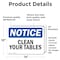 Signmission Clean Your Tables, 14 in W x Rectangle, Vinyl Decal OS-2PACK-NS-D-1014-L-10642 - alternate 5